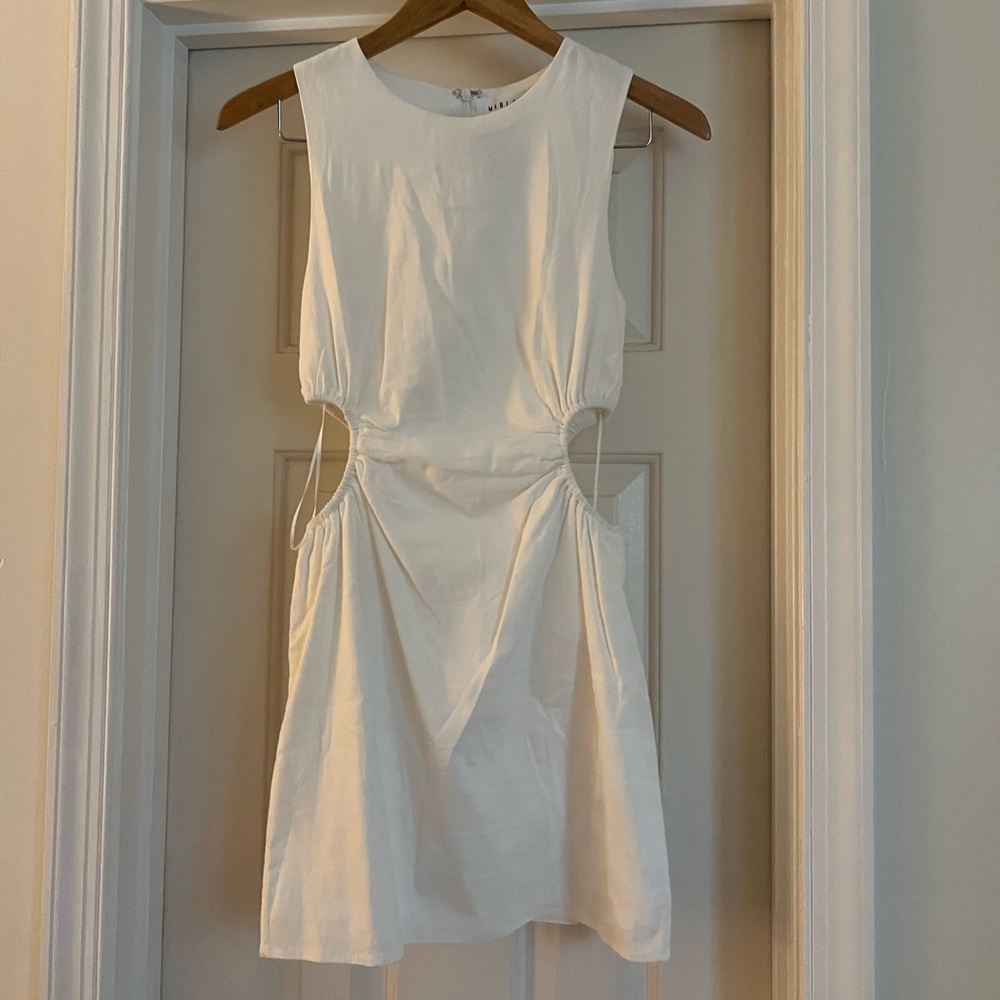 Mini white cutout dress